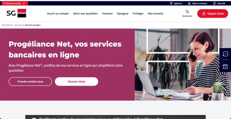 Progéliance Net : le service bancaire professionnel de la Société Générale Progéliance Net